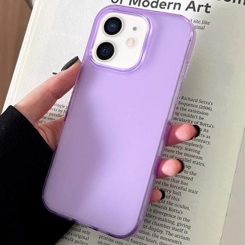 Funda de TPU transparente y esmerilada para iPhone 12 mini (morada)