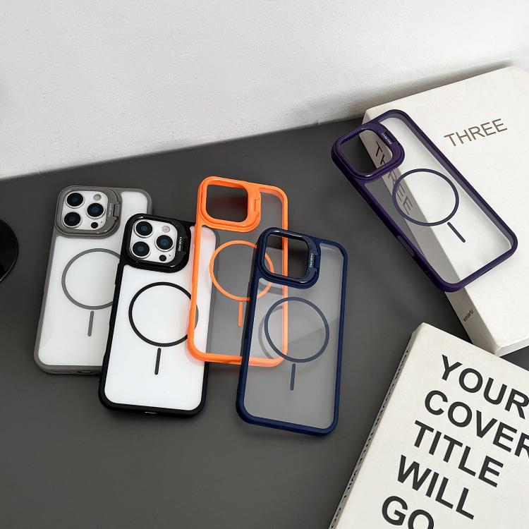 Funda magnética MagSafe para iPhone 13 Pro con soporte para lente de PC (gris)