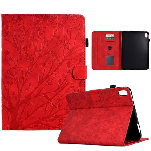 Funda de cuero con relieve "Fortune Tree" para Xiaomi Redmi Pad 2 (roja)