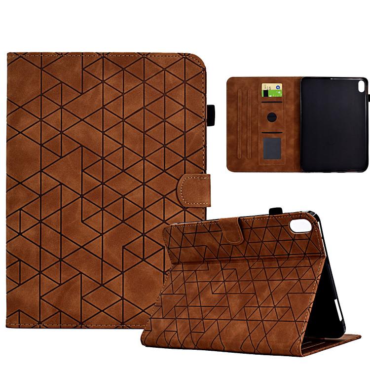 Funda de cuero inteligente con diseño de rombos de TPU para Xiaomi Redmi Pad 2 (marrón)