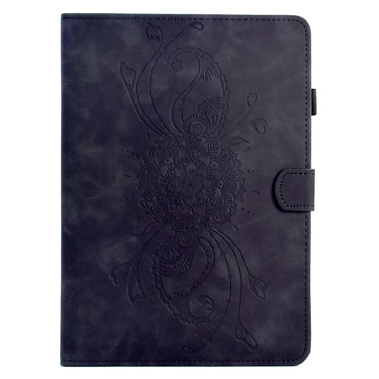 Funda de cuero inteligente con relieve Mandala para Xiaomi Redmi Pad 2 (negra)