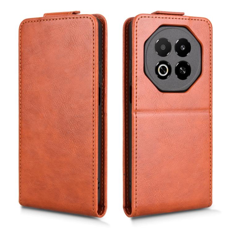 Funda magnética de cuero con tapa vertical y hebilla para Meizu Note 16 (marrón)