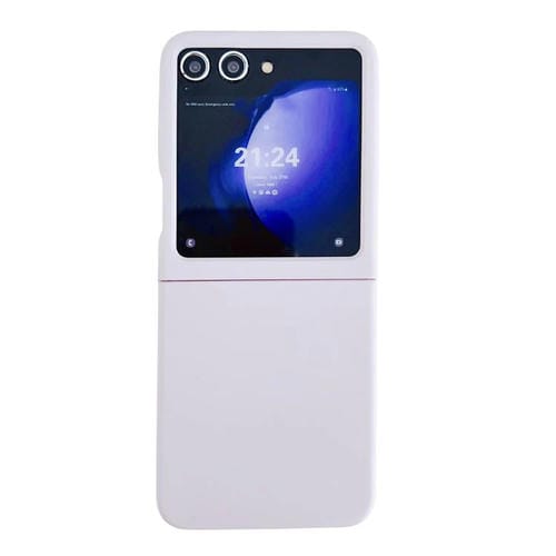 Funda de PC con ventana grande y tacto suave para Samsung Galaxy Z Flip6 (blanca)