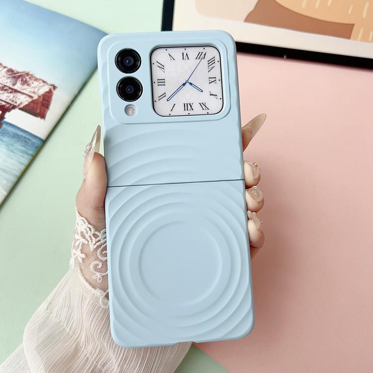 Funda de PC con textura ondulada MagSafe para Huawei nova Flip (azul claro)