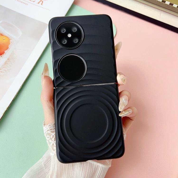 Funda de PC con textura ondulada MagSafe para Huawei Pocket 2 (negra)