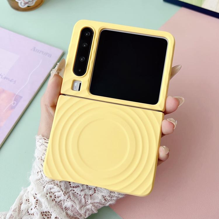 Funda de PC con textura MagSafe y tacto suave para Huawei Pura X (amarilla)