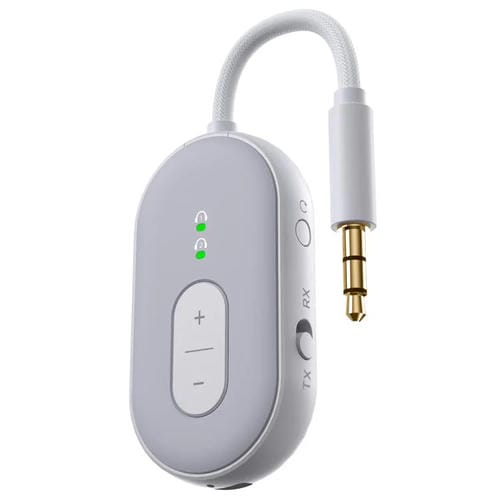 Adaptador de audio inalámbrico BT-20 2 en 1 para coche, receptor y transmisor de audio de 3,5 mm (blanco)