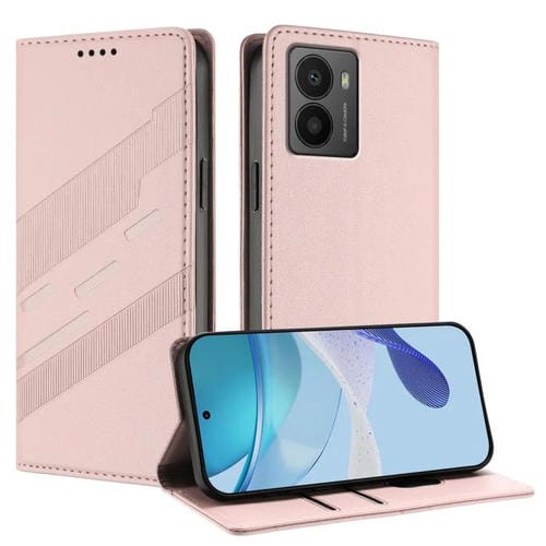 Funda de cuero retro con relieve para teléfono HMD Fusion (rosa)