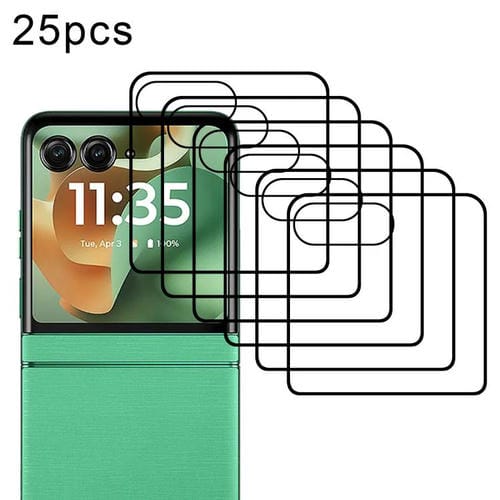 Película de vidrio templado curvado HD con pegamento para bordes doblados en caliente 3D para Motorola Razr 60, 25 unidades