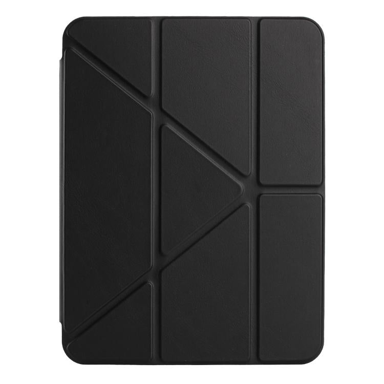 Funda de cuero inteligente con tapa trasera tipo billetera y deformación para iPad 2025/2022 (negro)