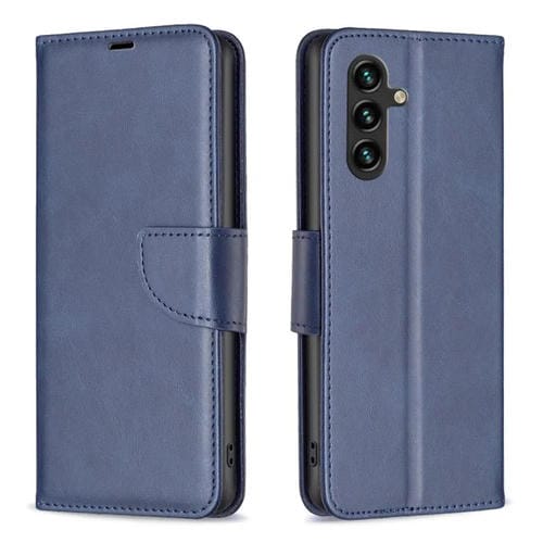 Funda de piel de cordero con tapa de color puro para Samsung Galaxy S25 FE 5G (azul)