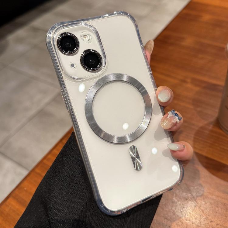 Funda de acrílico transparente MagSafe para iPhone 14 Plus (plateada)