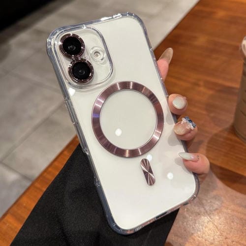 Funda de acrílico transparente MagSafe para iPhone 16 (rosa)