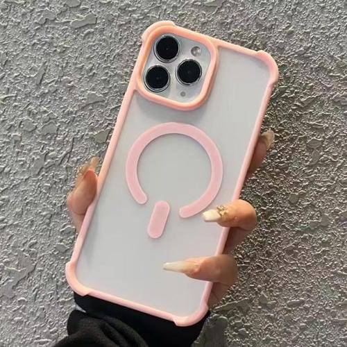 Funda MagSafe semitransparente con tacto esmerilado para iPhone 11 Pro Max (rosa)