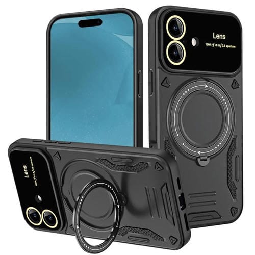 Funda con soporte MagSafe para iPhone 17 con ventana grande (negra)