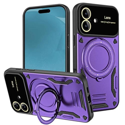 Funda con soporte MagSafe y ventana grande para iPhone 17 (morada)