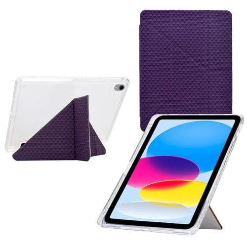 Funda de cuero inteligente con textura piramidal y pliegue en Y para iPad 2025/2022 (morado)