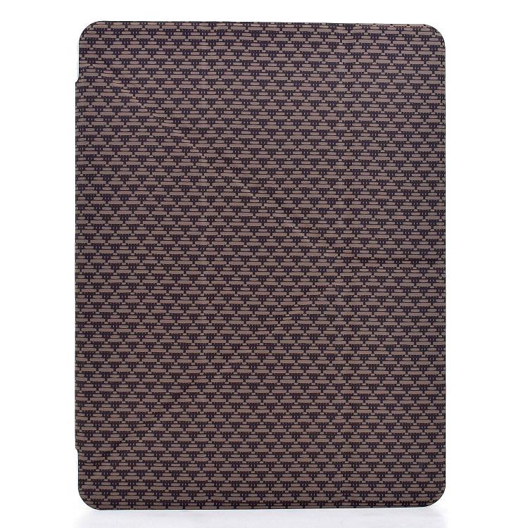 Funda de cuero inteligente con textura piramidal y pliegue en Y para iPad Pro 13 (2024) (marrón)