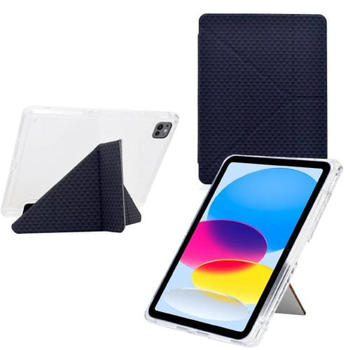 Funda de cuero inteligente con textura piramidal y pliegue en Y para iPad Pro 13 (2024) (negro)