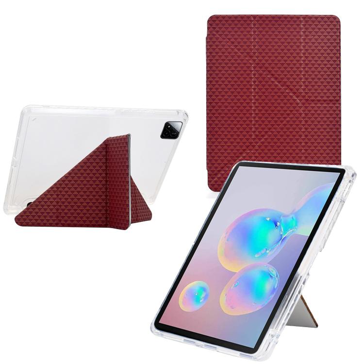 Funda de cuero inteligente con textura piramidal plegable en Y para Xiaomi Pad 7/7 Pro (roja)