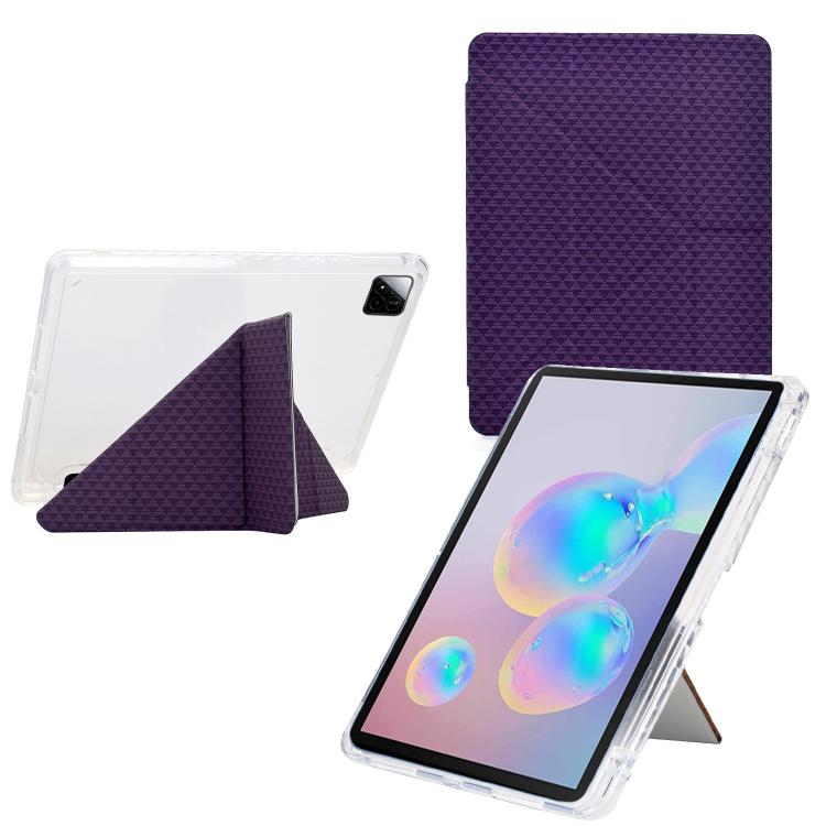 Funda de cuero inteligente con textura piramidal plegable en Y para Xiaomi Pad 7/7 Pro (morada)