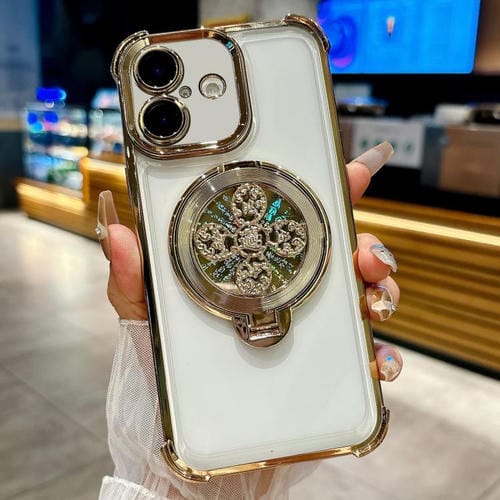 Funda con soporte giratorio para iPhone 16 Plus (dorada)