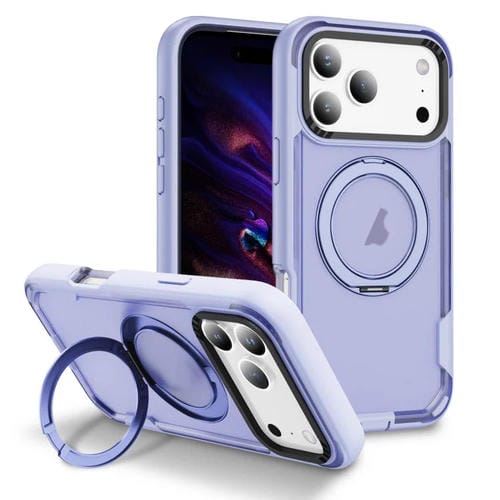 Funda protectora MagSafe para iPhone 17 Pro Max (morado claro y morado transparente)