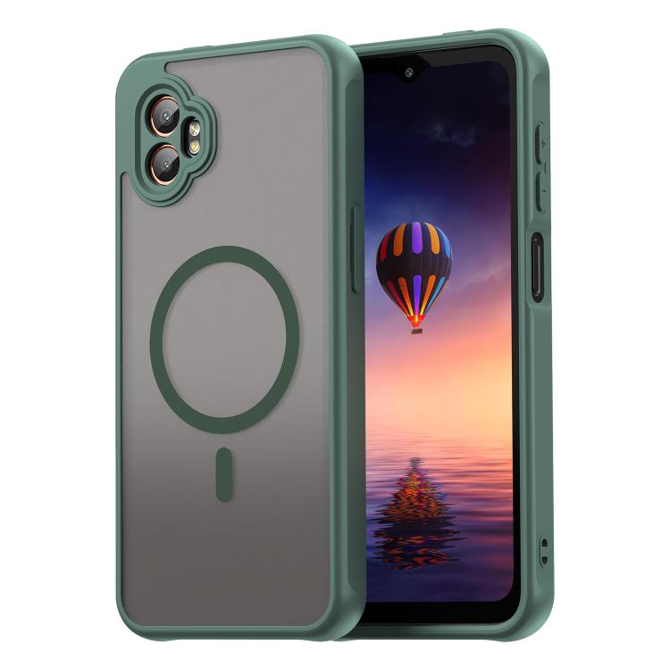 Funda híbrida de TPU y PC esmerilada Magsafe para Samsung Galaxy XCover7 Pro (verde)