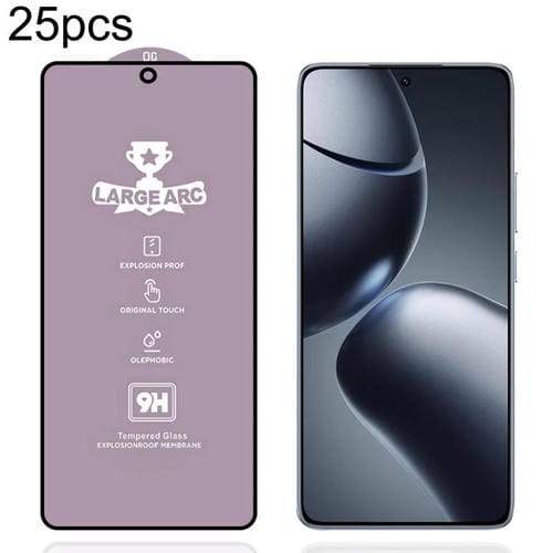 Película de vidrio templado de arco grande de aluminio de alta calidad para Xiaomi 14T/14T Pro, 25 unidades, 9H, 0,4 mm