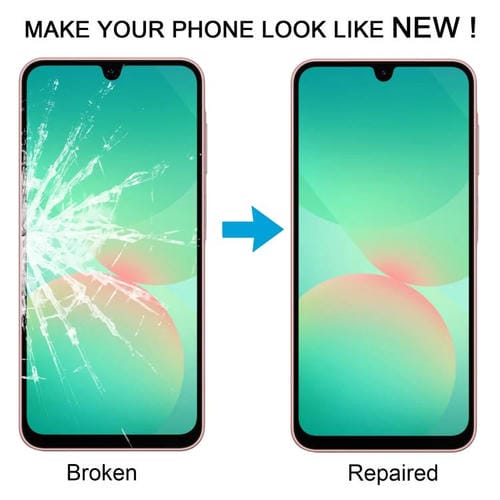 Glaslinsen außen Samsung Galaxy A26 SM-A266B mit OCA-Klebstoff (10 Stück)