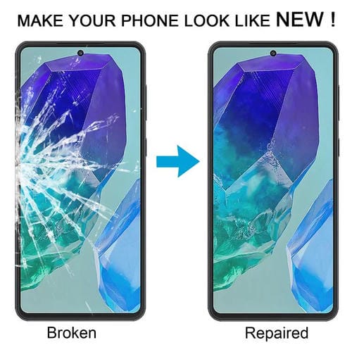 Lentes de Vidro Externo Samsung Galaxy M55 SM-M556B Ecrã Frontal com Adesivo OCA (10 Unidades)