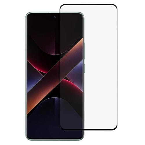 Película de vidrio templado con borde curvo 3D 9H HD y pegamento completo para Xiaomi Poco X7 (negro)