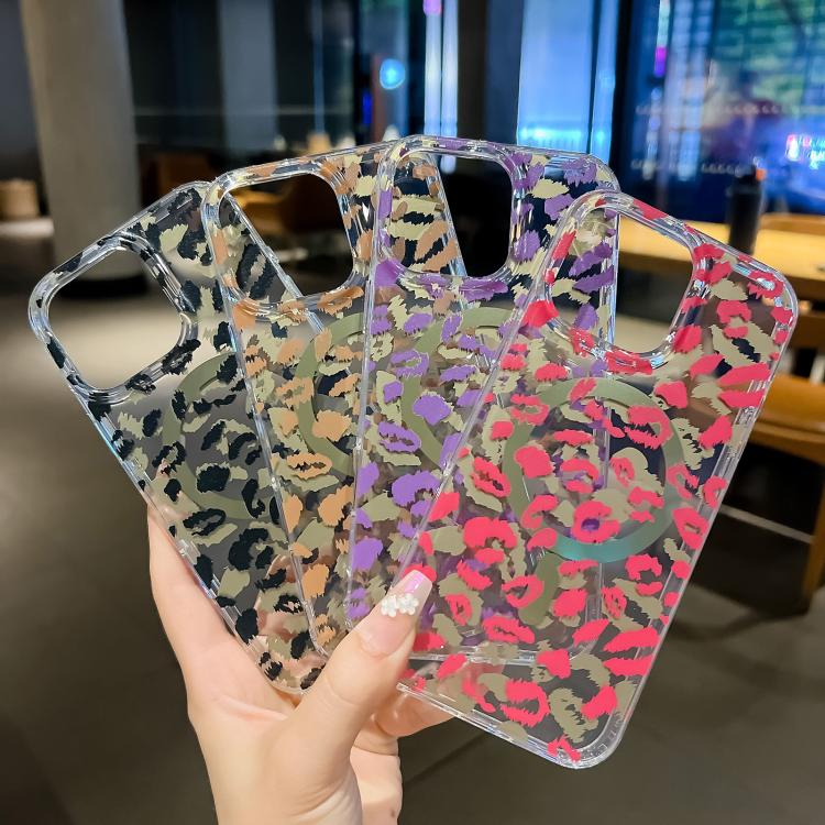 Funda MagSafe Leopard para iPhone 16e con laminado de doble cara IMD (morado)