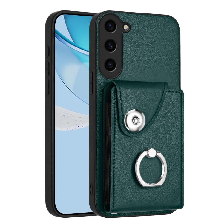 Funda para Samsung Galaxy S23 FE 5G con tarjetero y anillo (verde)