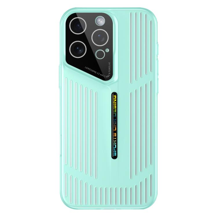 Funda para iPhone 16 Pro, translúcida, esmerilada y con disipación de calor (verde)