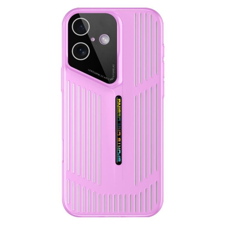 Funda para iPhone 16, translúcida, esmerilada y con disipación de calor (morado claro)