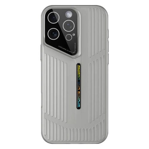 Funda para iPhone 15 Pro Max, translúcida, esmerilada y con disipación de calor (negro y gris)