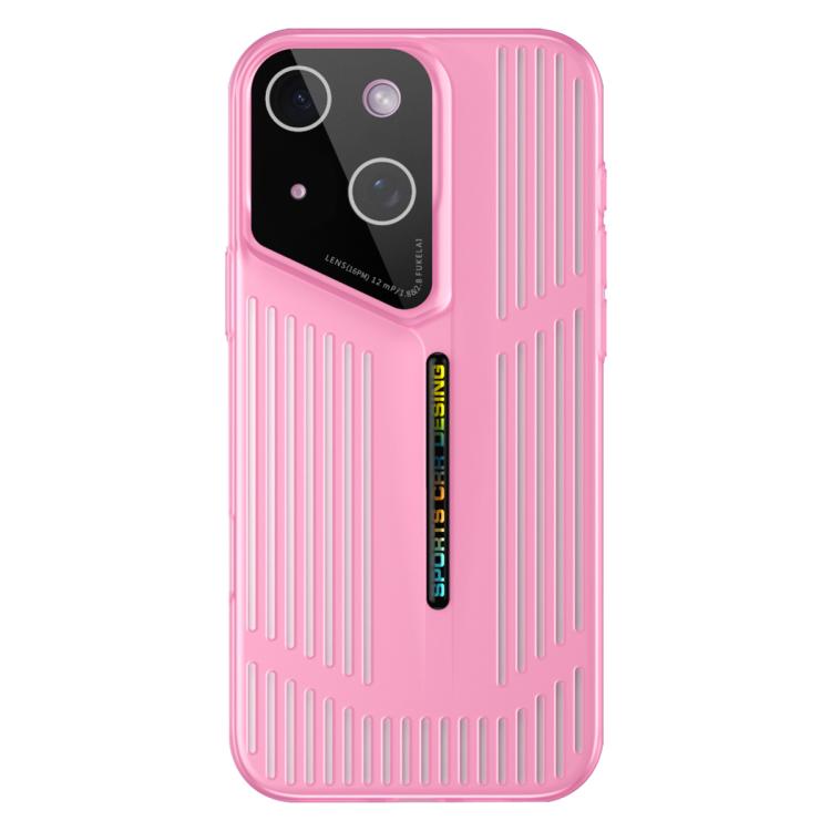 Funda para iPhone 14, translúcida, esmerilada y con disipación de calor (rojo claro)