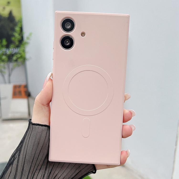 Funda magnética MagSafe de silicona líquida de color sólido para Samsung Galaxy A05s (rosa)