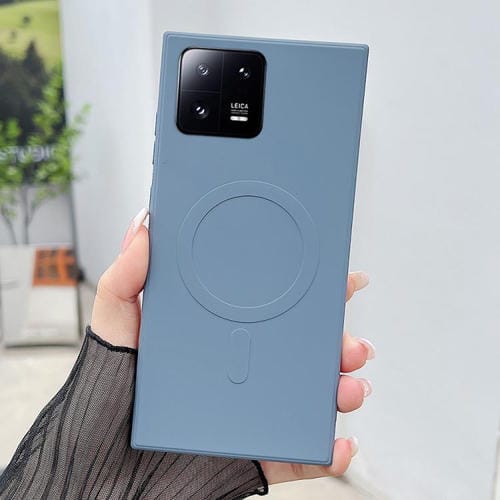 Funda magnĂ©tica MagSafe de silicona lĂquida de color sĂłlido para Xiaomi 13 (gris lavanda)