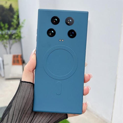 Funda magnĂ©tica de silicona lĂquida MagSafe para Xiaomi 14 (azul rey)