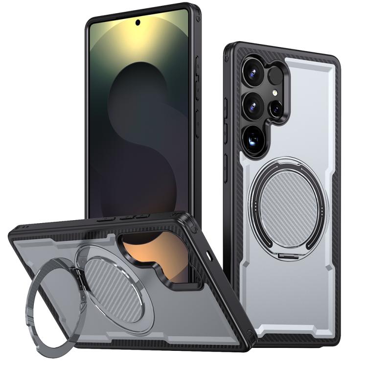 Funda metálica con rotación de 360 grados y MagSafe para Samsung Galaxy S24 Ultra 5G (gris)