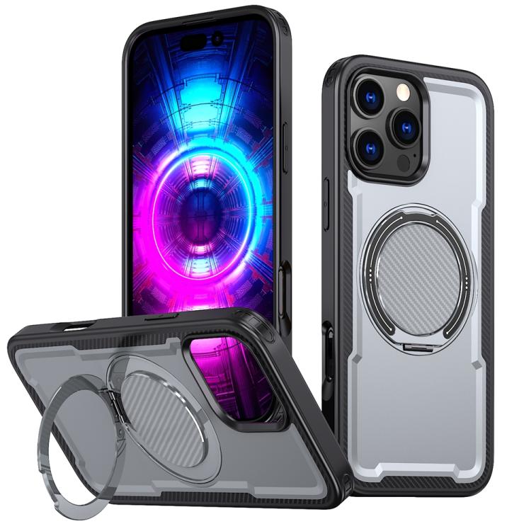 Funda metálica MagSafe con rotación de 360 grados para iPhone 16 Pro Max (gris)