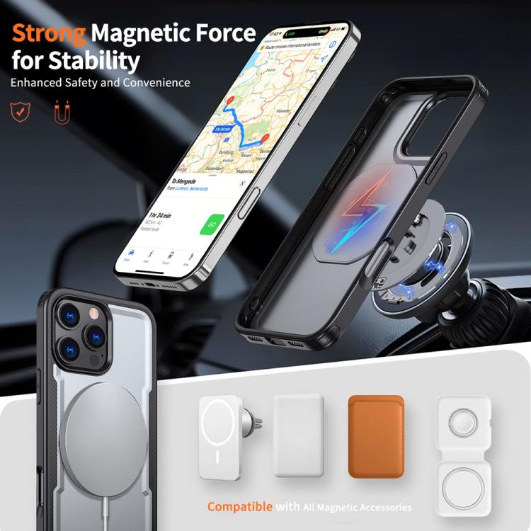 Funda metálica MagSafe con rotación de 360 grados para iPhone 16 Pro Max (gris)