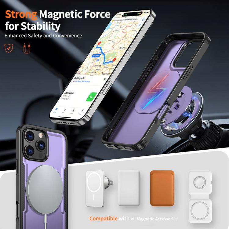 Funda metálica MagSafe con rotación de 360 grados para iPhone 16 Pro Max (morada)