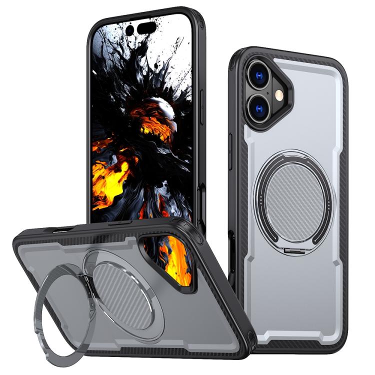 Funda metálica MagSafe con rotación de 360 grados para iPhone 16 (gris)