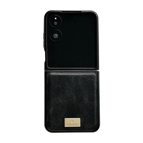 Funda de PU con textura Crazy Horse para Xiaomi Mix Flip 2 (negra)