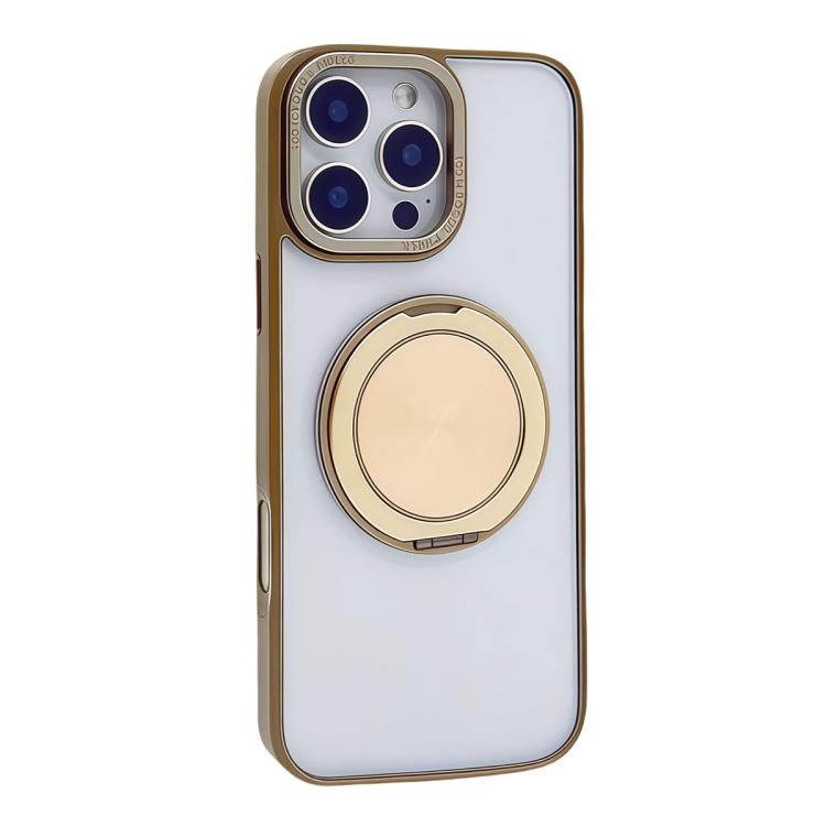 Funda MagSafe semitransparente con rotación de 360 grados para iPhone 16 Pro Max (dorado desierto)