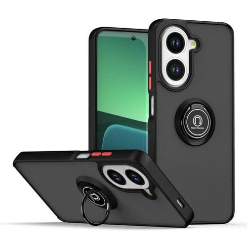 Funda de TPU + PC con anillo para Redmi A5 4G (171,7 mm) Serie Q Shadow 1 (Negro + Rojo)