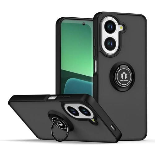 Funda de TPU + PC con anillo para Redmi A5 4G (171,7 mm) Serie Q Shadow 1 (Negro + Negro)